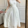 Halter Neck Ruffle Maxi Dress