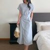 Minimalist Belted Cotton Midi Dress